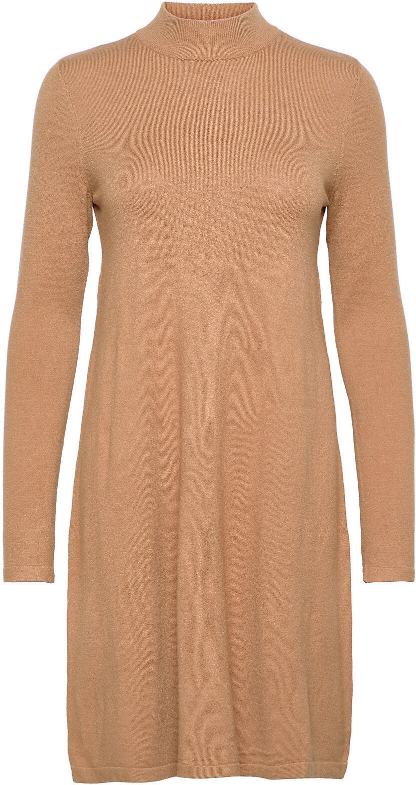 Vero Moda Vmhappiness Ls Highneck Dress Ga Boo Dresses Knitted Dresses Brun Vero Moda