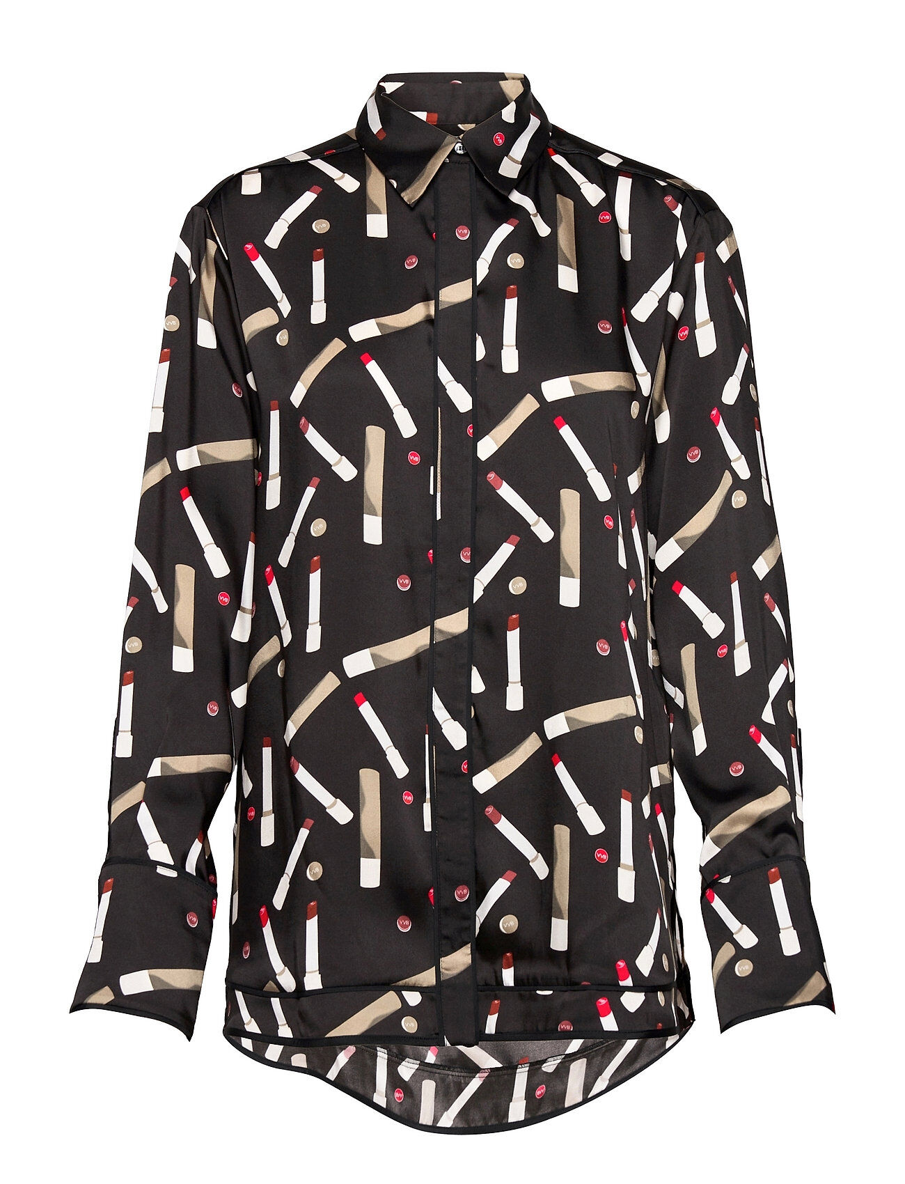 Victoria Beckham Piping Detail Shirt Langermet Skjorte Multi/mønstret Victoria Beckham