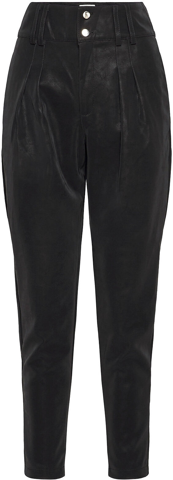 Vila Viwilia Hw 7/8 Coated Pants Bukser Med Rette Ben Svart Vila