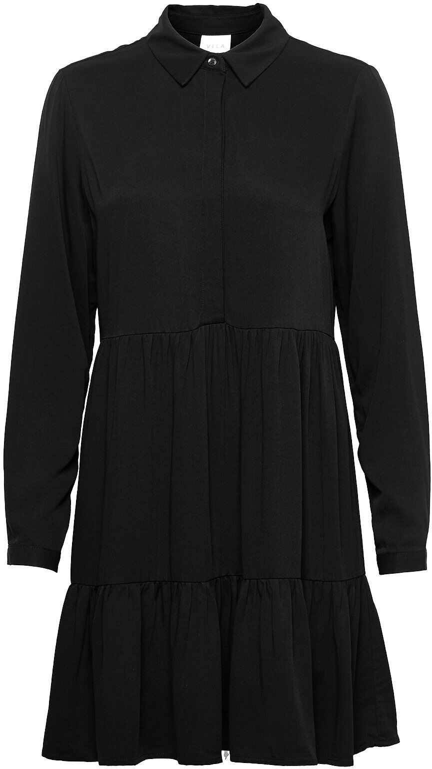 Vila Vimorose L/S Shirt Dress/Su Dresses Shirt Dresses Svart Vila