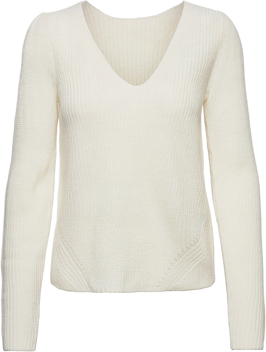 Vila Vioa Rev L/S V-Neck Knit Top/Lc Pullover Hvit Vila