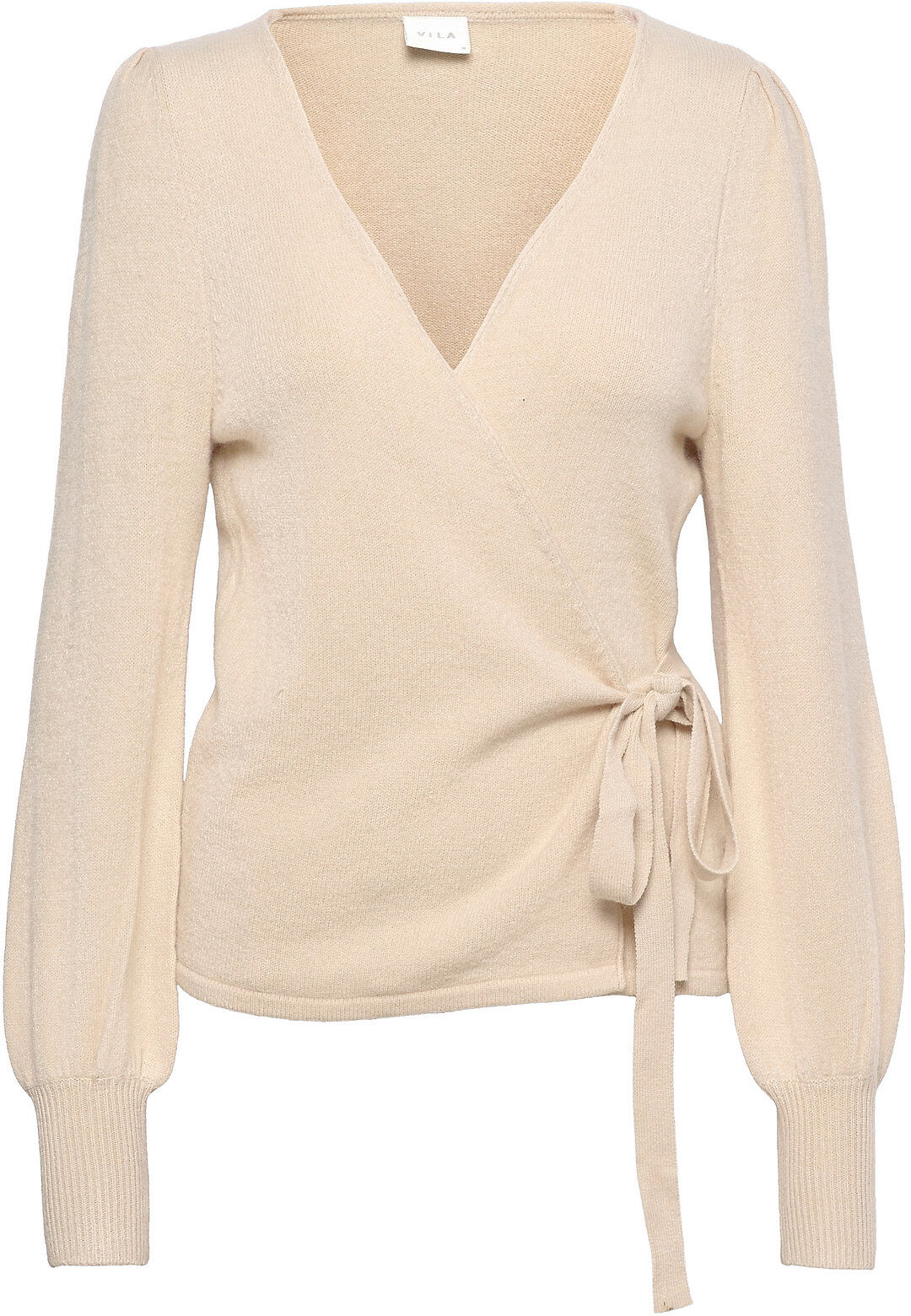 Vila Vimesina L/S Wrap Knit Cardigan /Rx Strikkegenser Cardigan Beige Vila