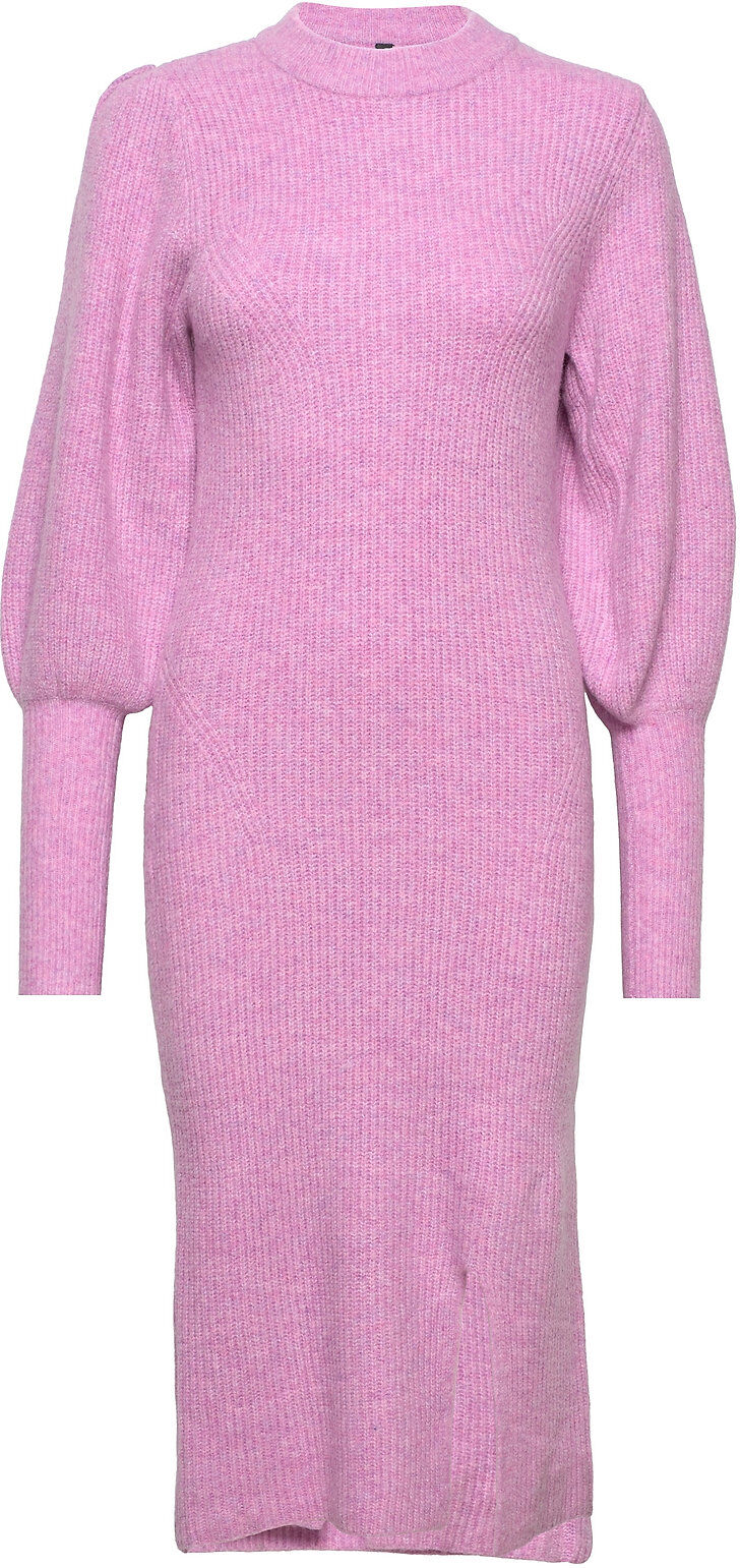 Yasluna Ls Knit Midi Dress - Vip Dresses Bodycon Dresses Rosa YAS