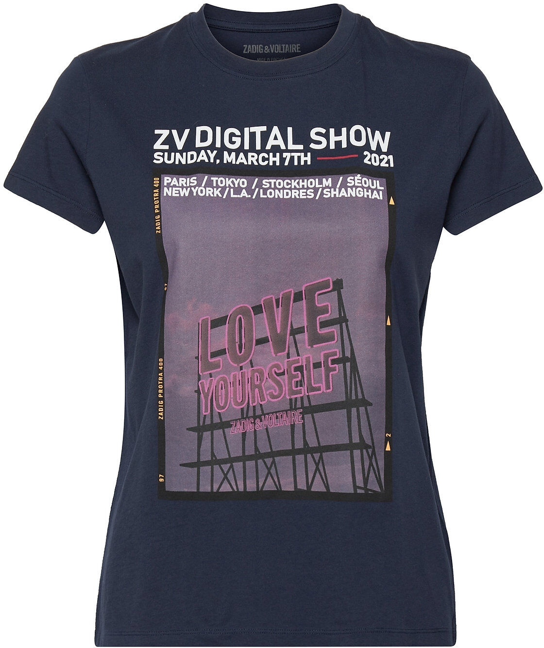 Zadig & Voltaire Zoe Photoprint Love Yourself T-shirts & Tops Short-sleeved Blå Zadig & Voltaire