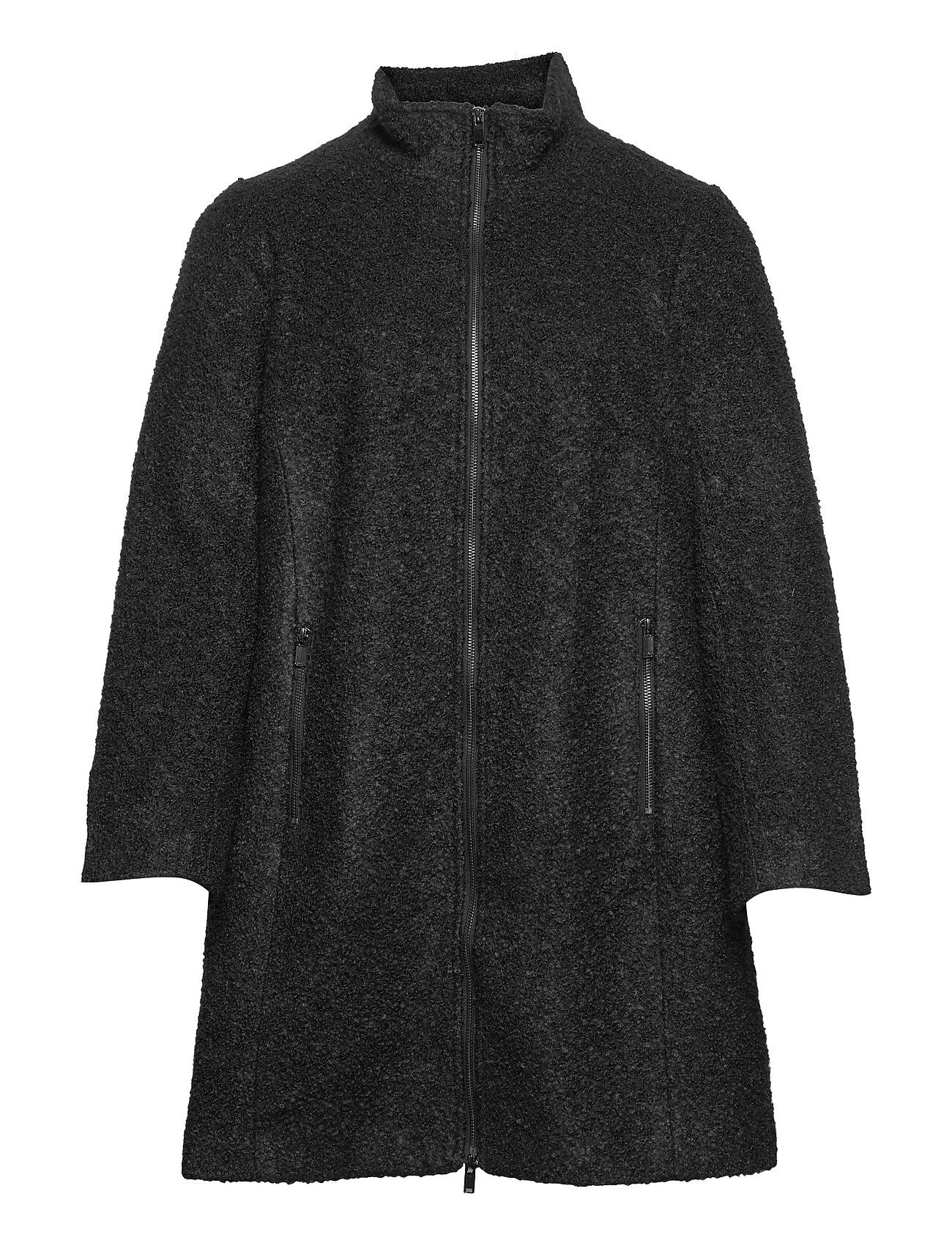 Zizzi Caames, L/S, Coat Outerwear Coats Winter Coats Svart Zizzi