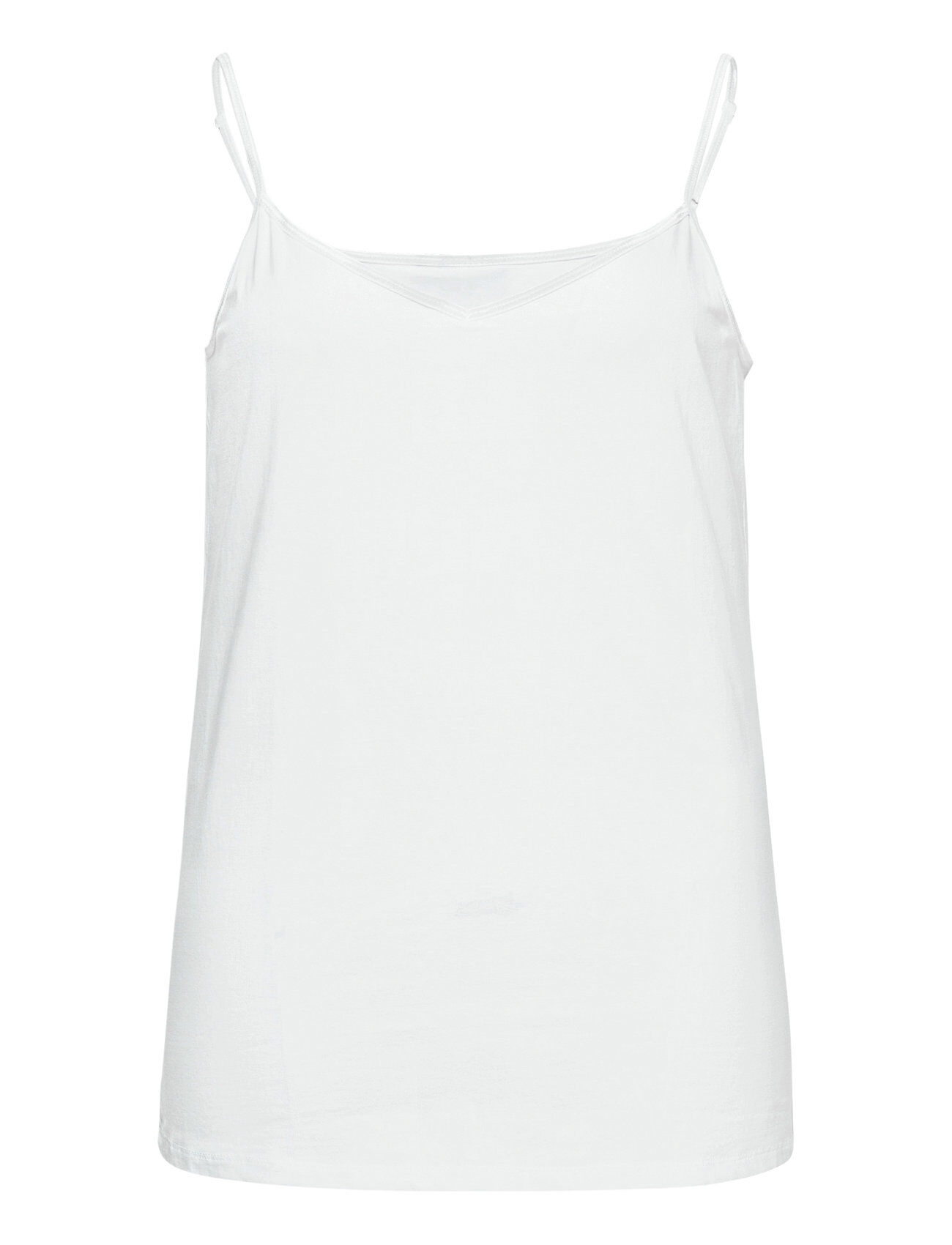 Zizzi Strap Top Plus Cotton Basics T-shirts & Tops Sleeveless Hvit Zizzi