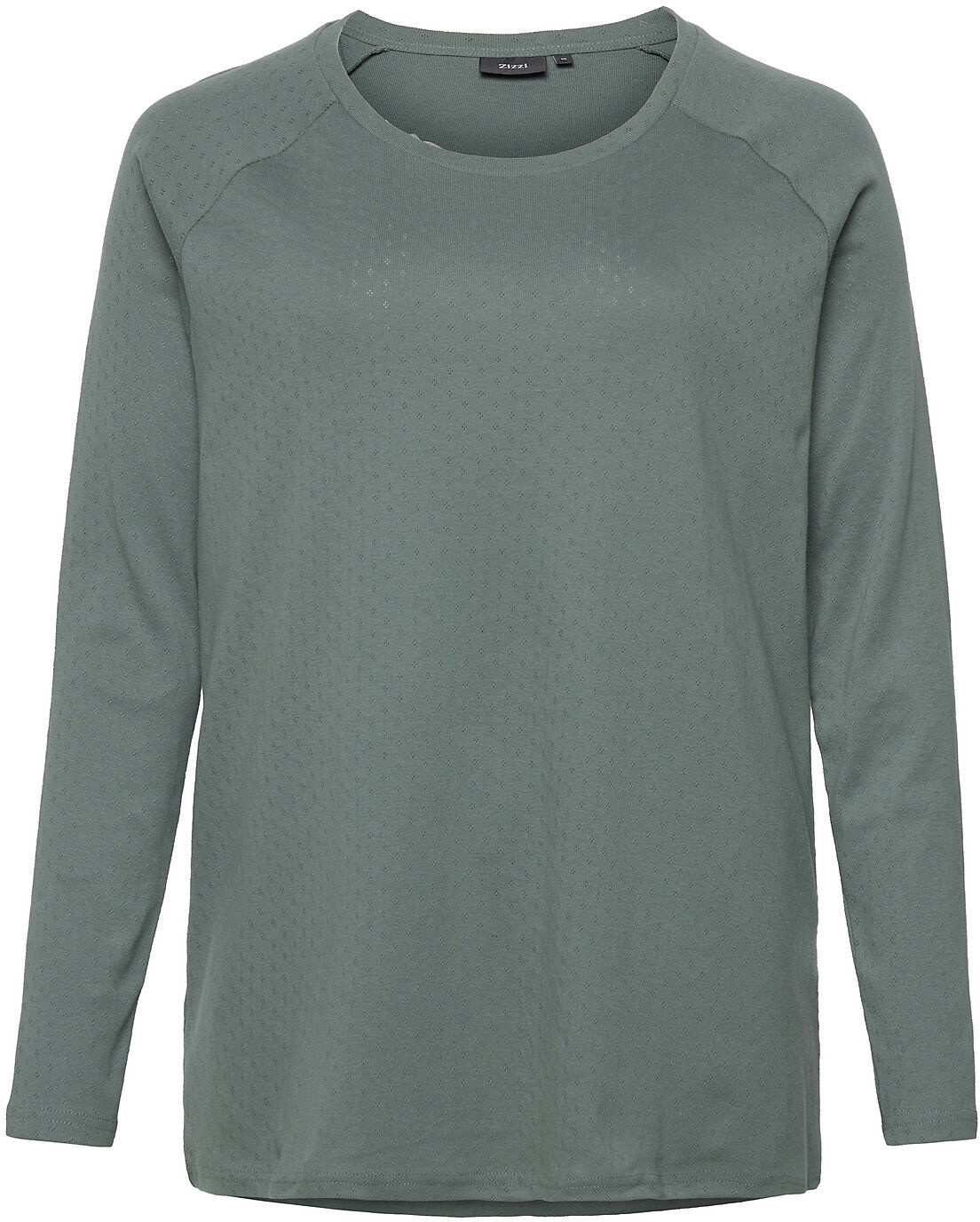 Zizzi Vchalla, L/S, Blouse T-shirts & Tops Long-sleeved Grønn Zizzi