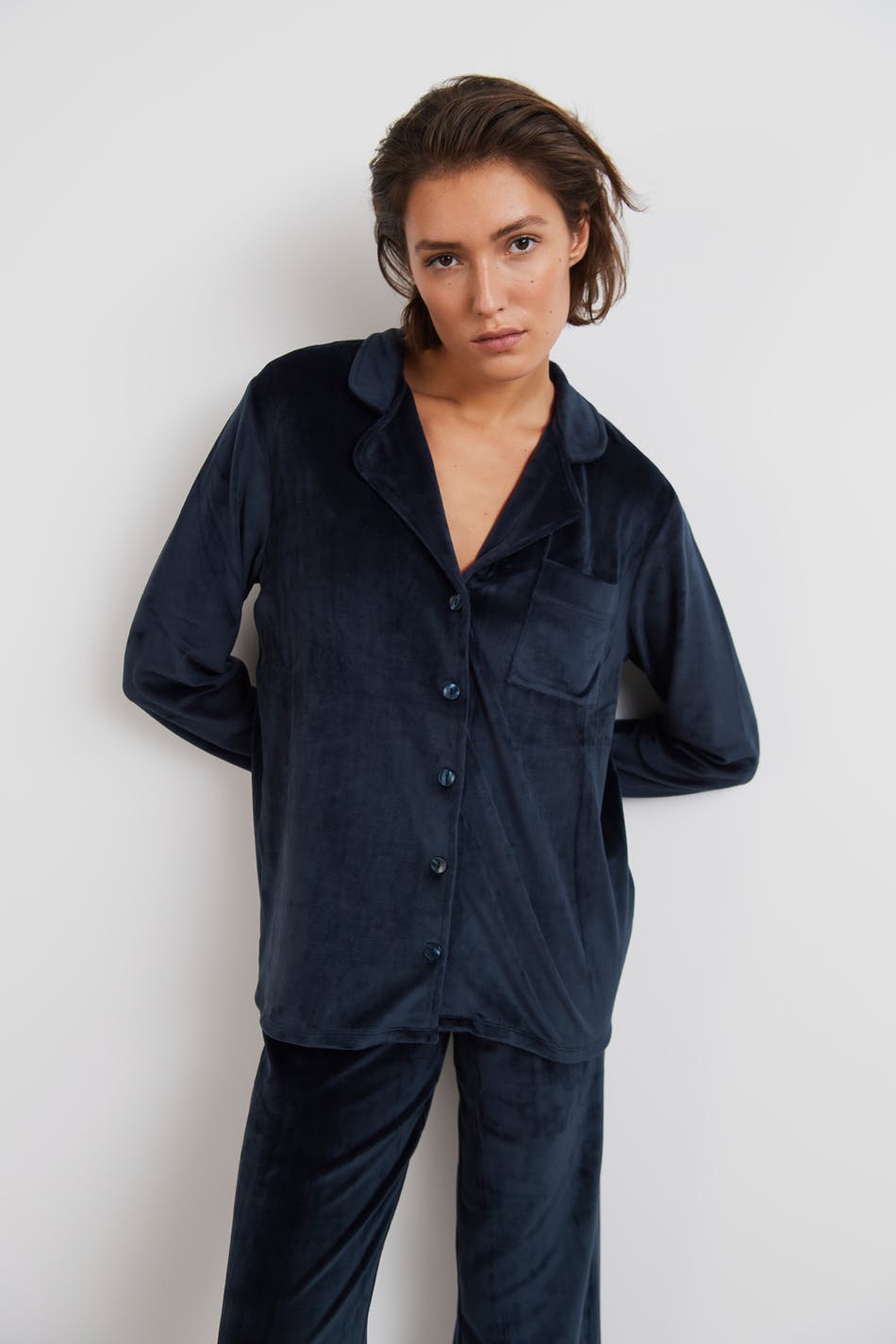 Gina Tricot Vilma pyjamas shirt L  Navy