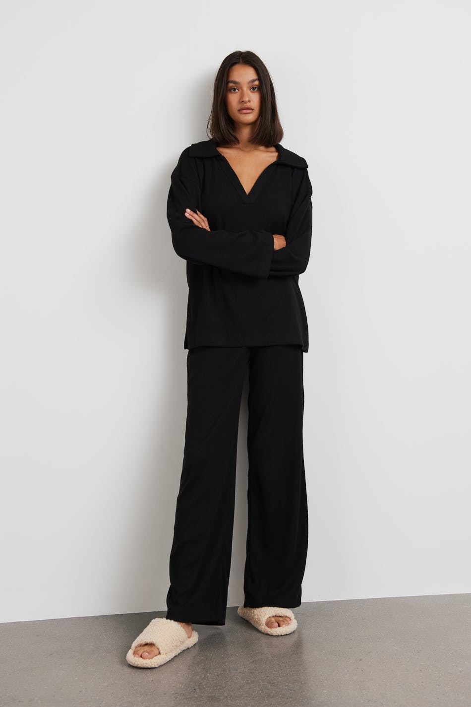 Gina Tricot Nina lounge trousers XXL  Black (9000)