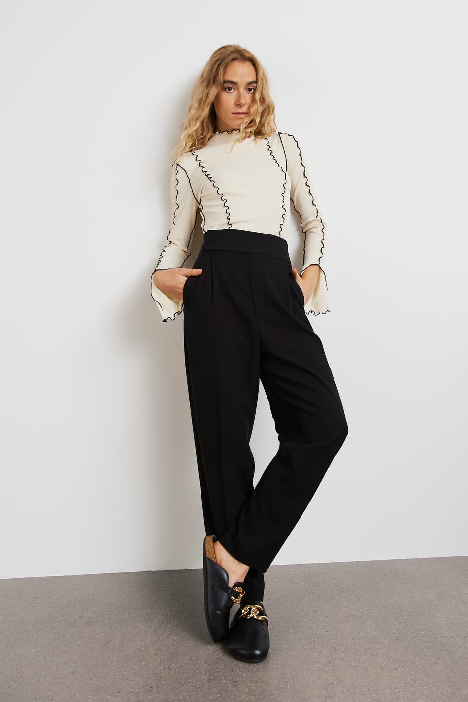 Gina Tricot Melody trousers XL  Black (9000)