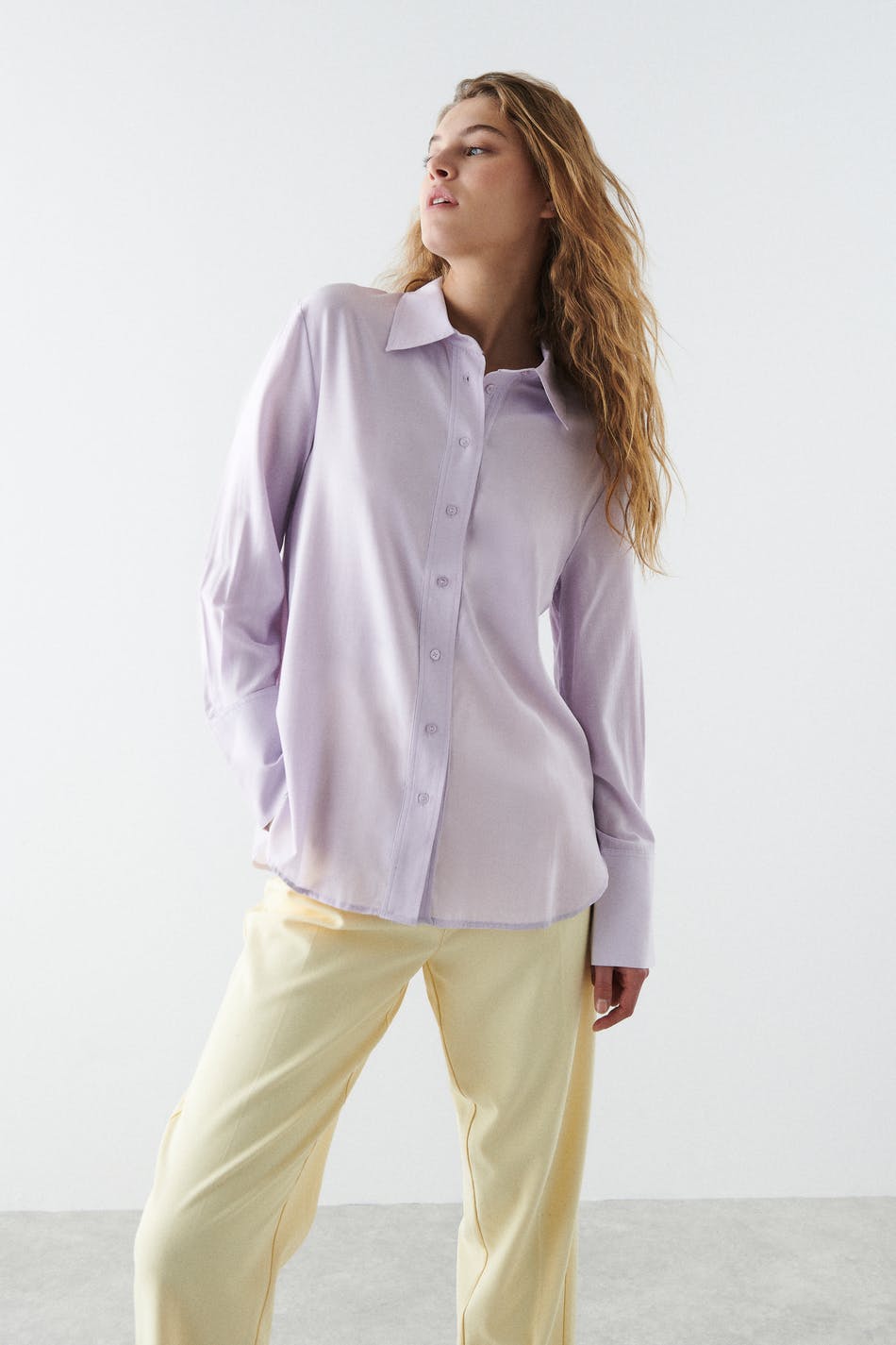 Gina Tricot Ina shirt XL  Lavender fog (4222)