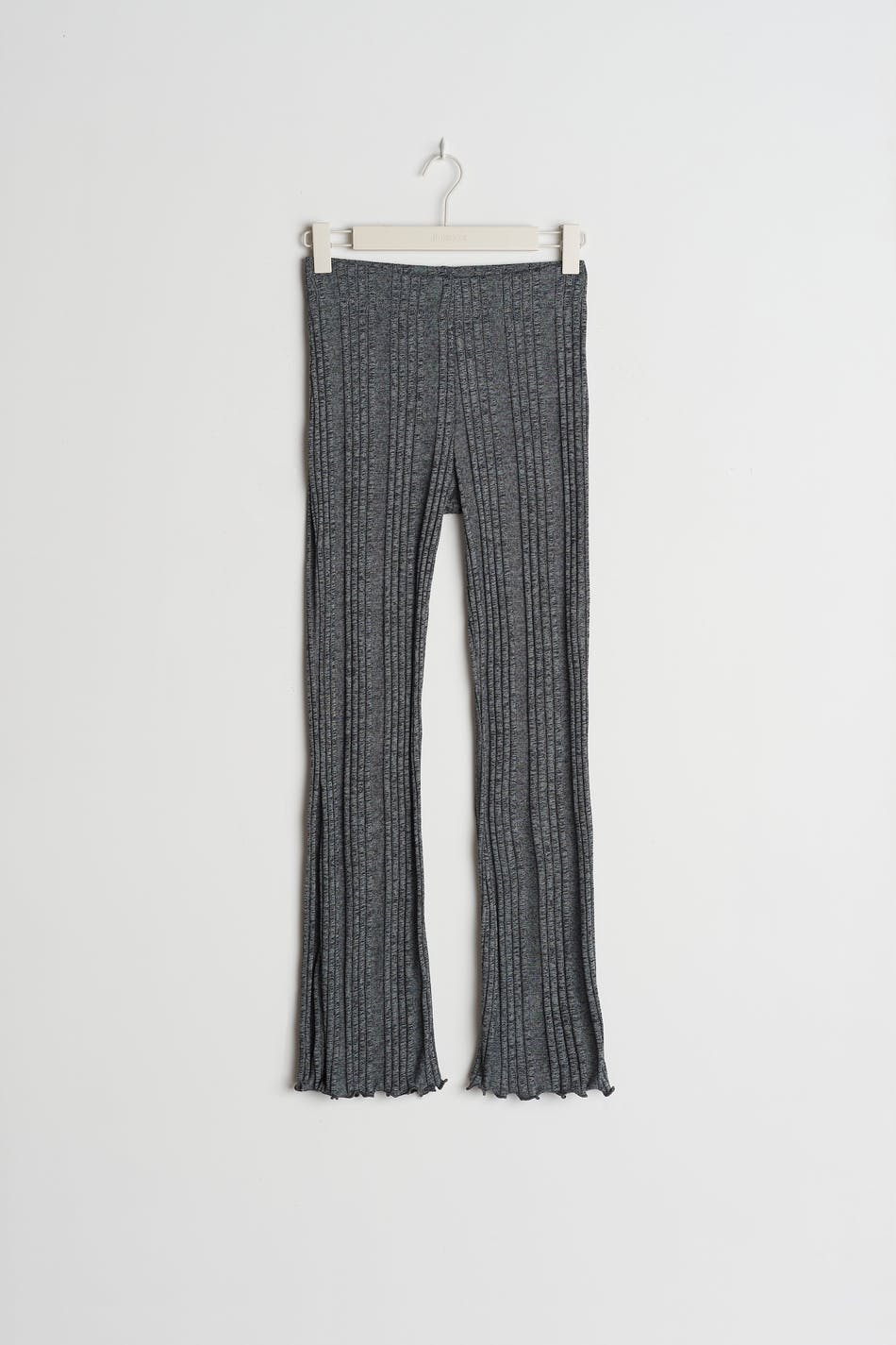 Gina Tricot Irma PETITE rib trousers M  Dk grey melange