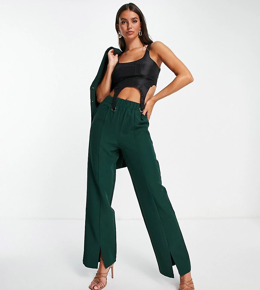 4th & Reckless Tall front spilt tailored trousers co ord in forest green  Green