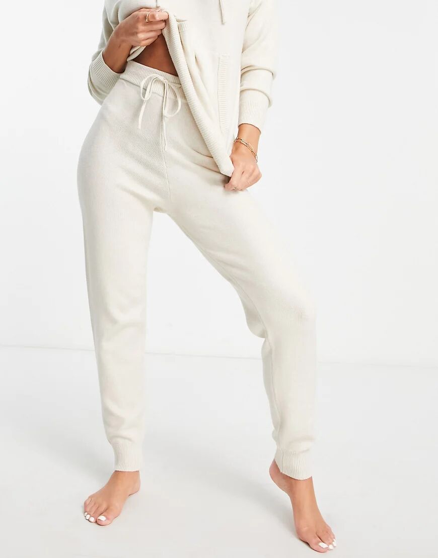 Accessorize beach lifestyle jogger co-ord in cream-White  White