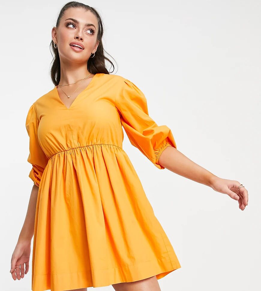 Accessorize Exclusive puff sleeve dress in orange  Orange