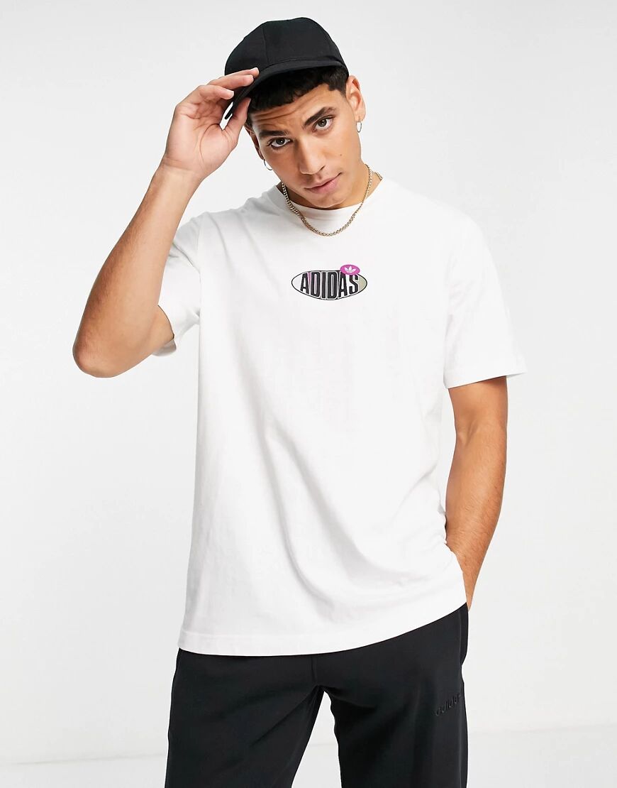 adidas Originals 'Area 33' t-shirt in white with cactus back print  White