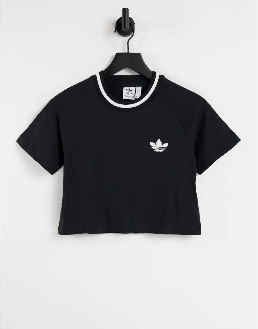 adidas Originals cropped t-shirt in black  Black