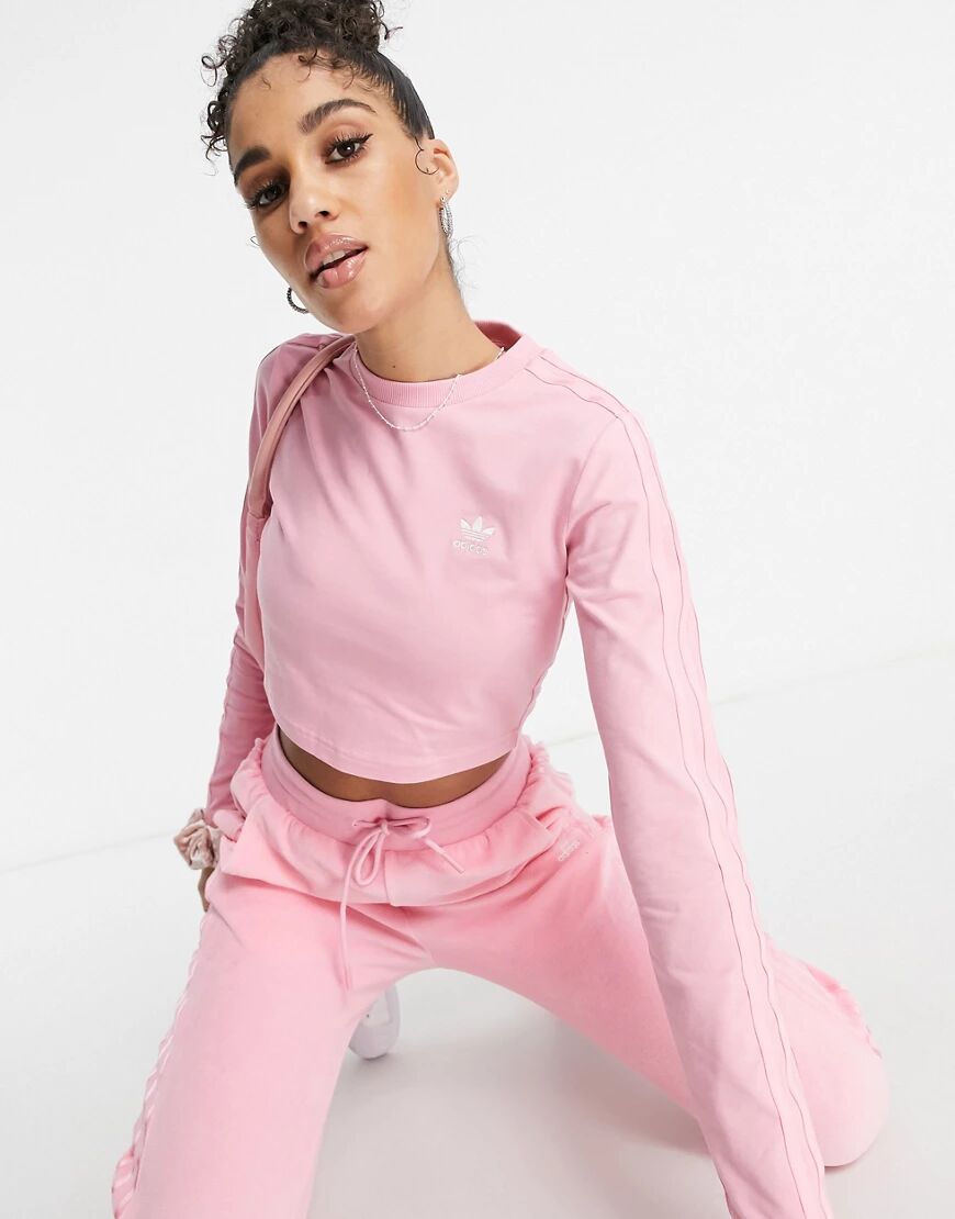 adidas Originals 'Relaxed Risqué' long sleeve top in vibrant pink  Pink