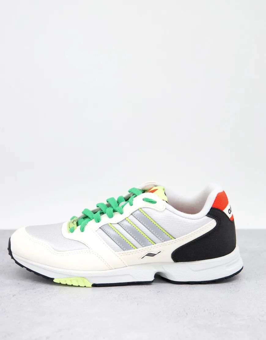 adidas Originals ZX 10000 trainers in off white with colour pops  White