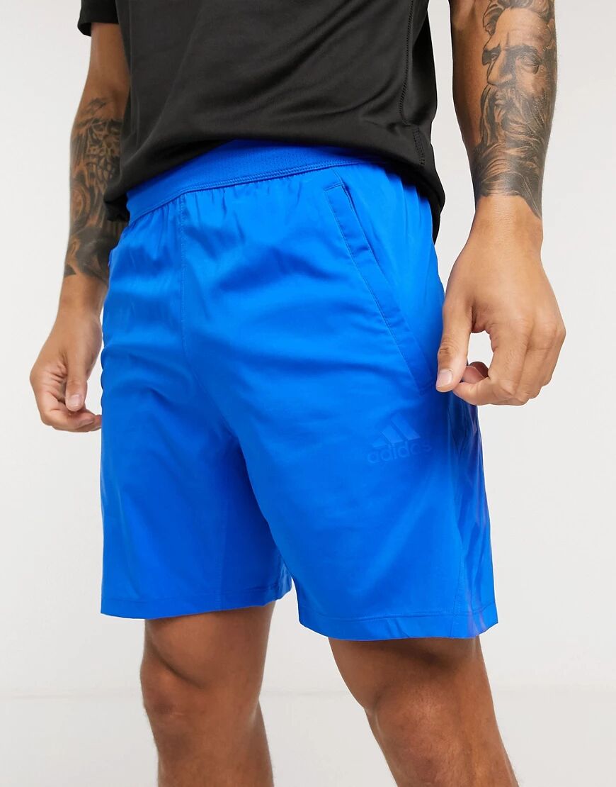 adidas Training tonal stripe shorts in blue  Blue