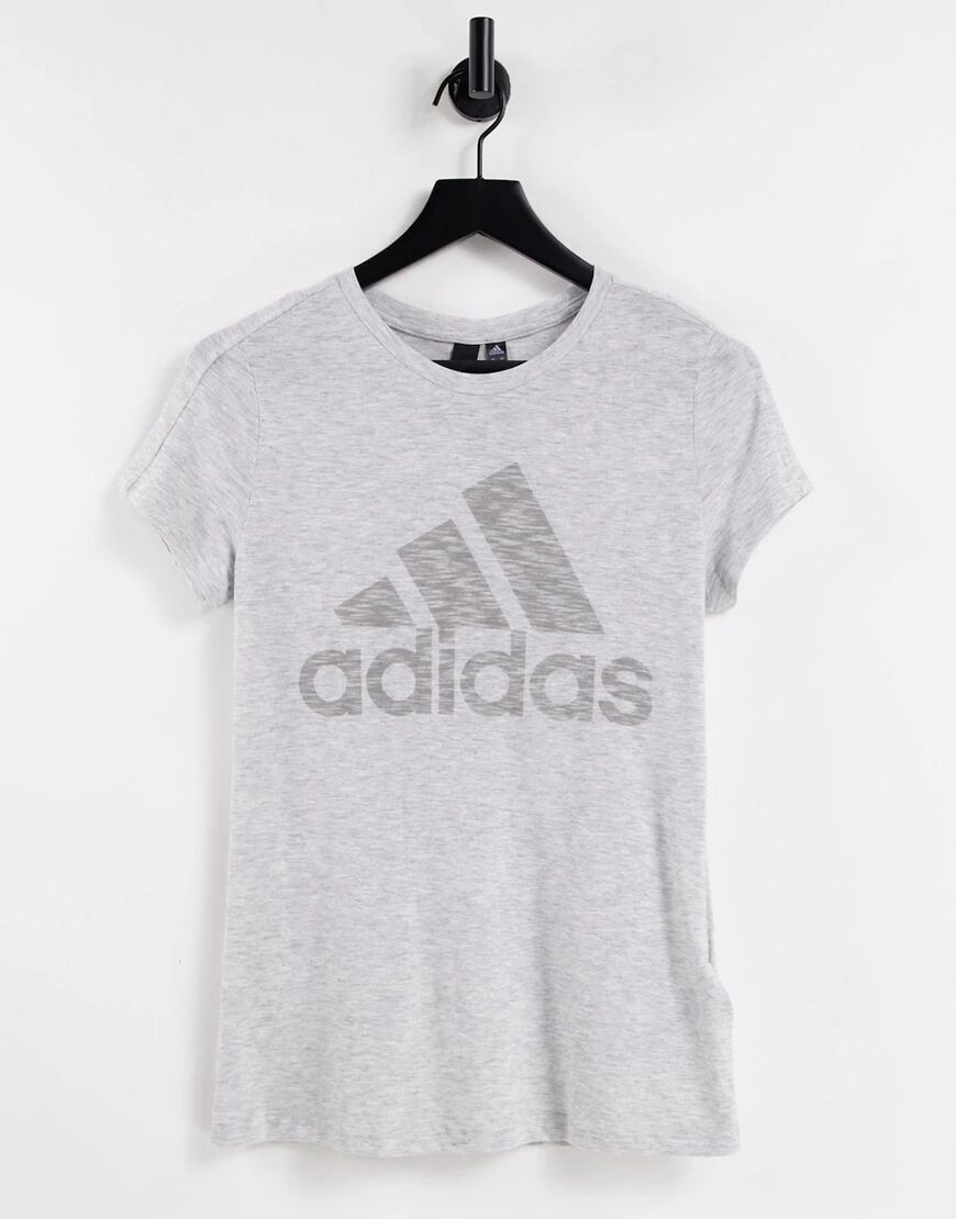 adidas Winners t-shirt in light grey  Grey
