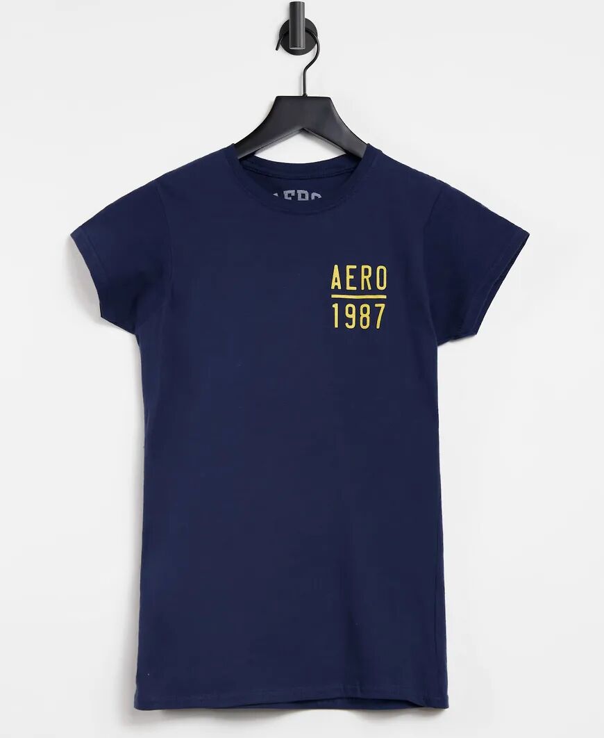 Aeropostale 1987 logo tee in navy  Navy