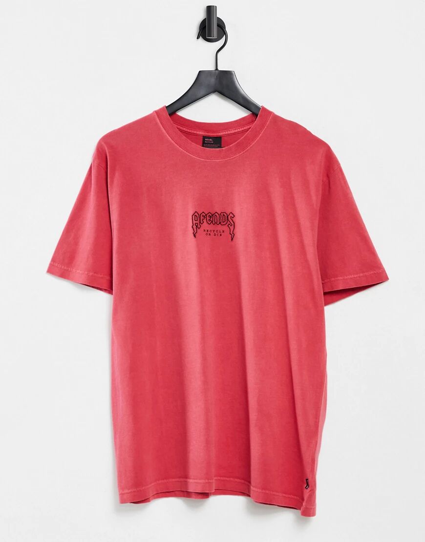 Afends recycled t-shirt in red  Red