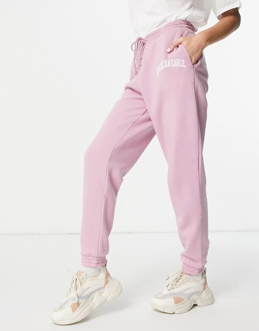 American Eagle jogger co-ord in lilac-Red  Red