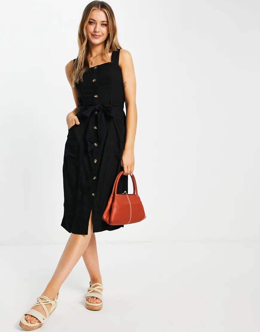 American Eagle utility style midi dress in black  Black