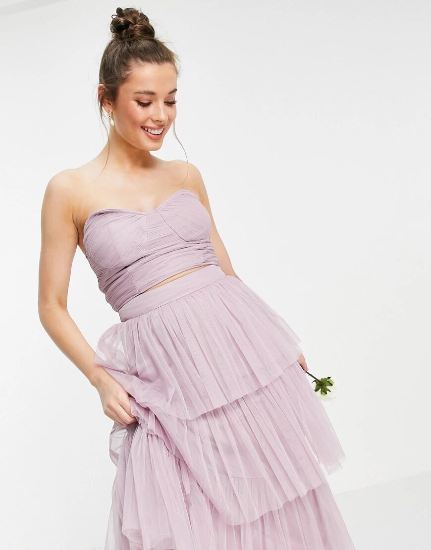 Anaya With Love strapless corset top in lilac co-ord-Purple  Purple