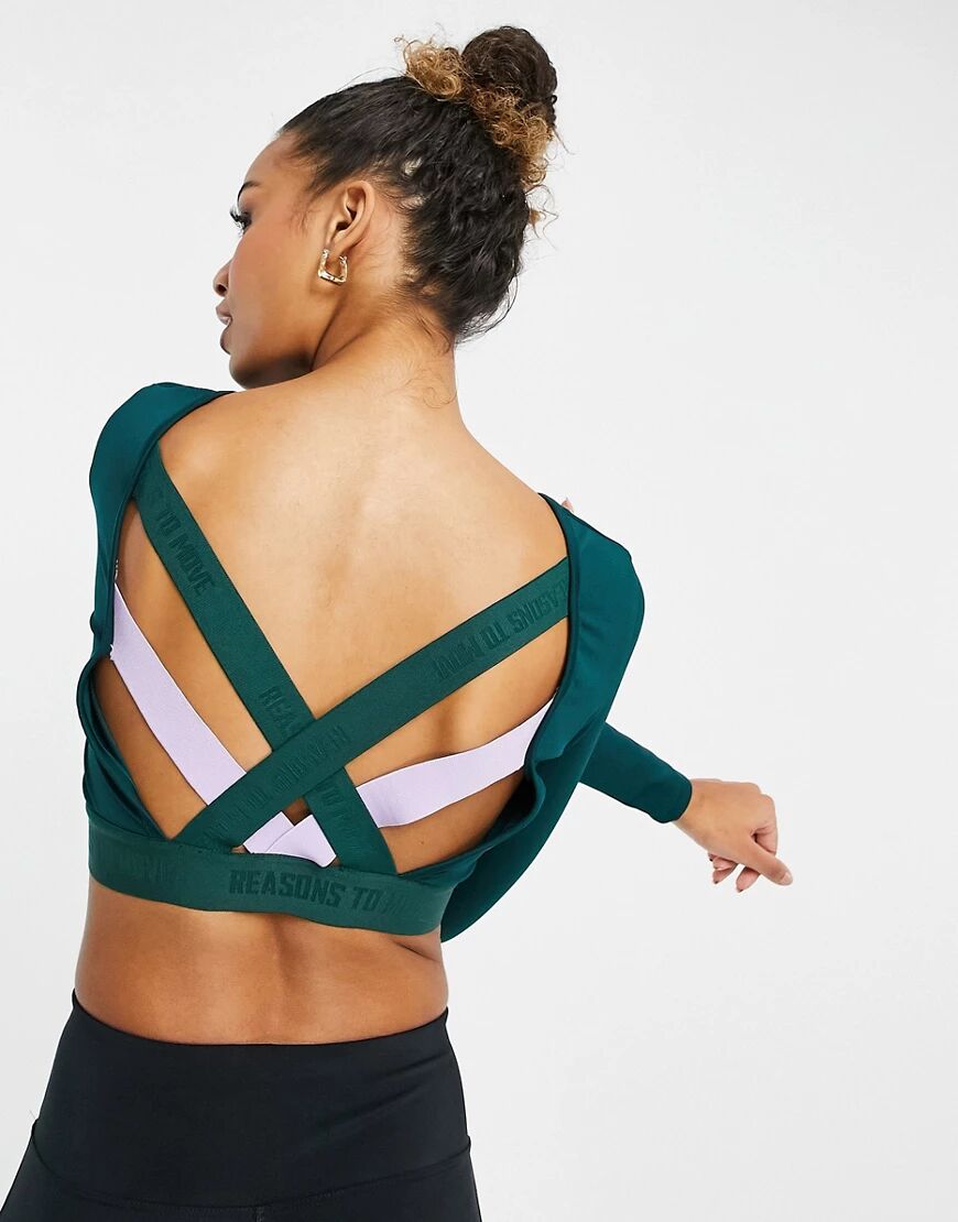 ASOS 4505 long sleeve top with branded elastic strapping-Green  Green