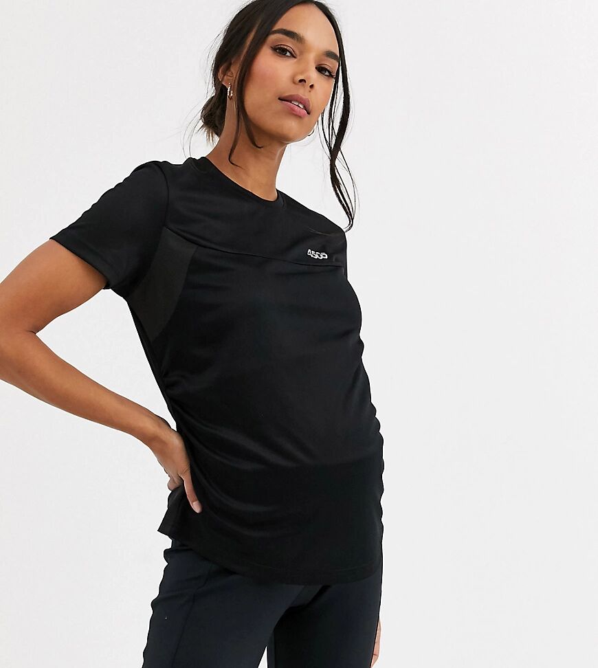 ASOS 4505 Maternity icon train t-shirt-Black  Black