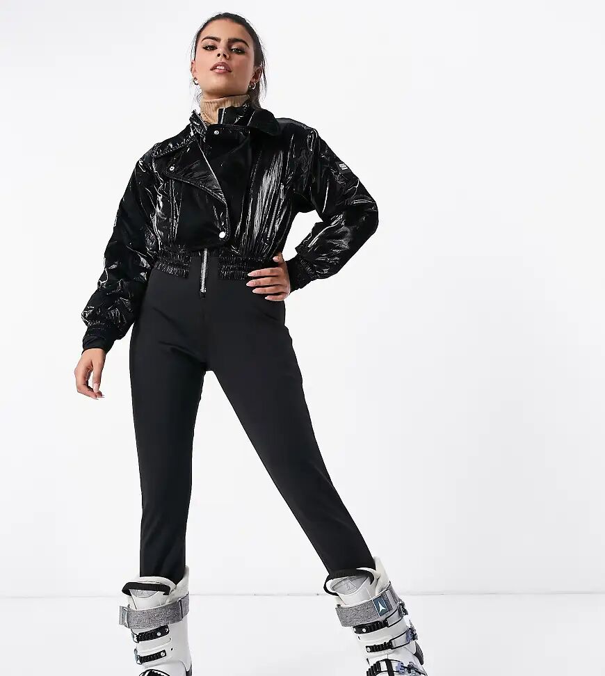 ASOS 4505 Petite ski biker ski suit-Black  Black