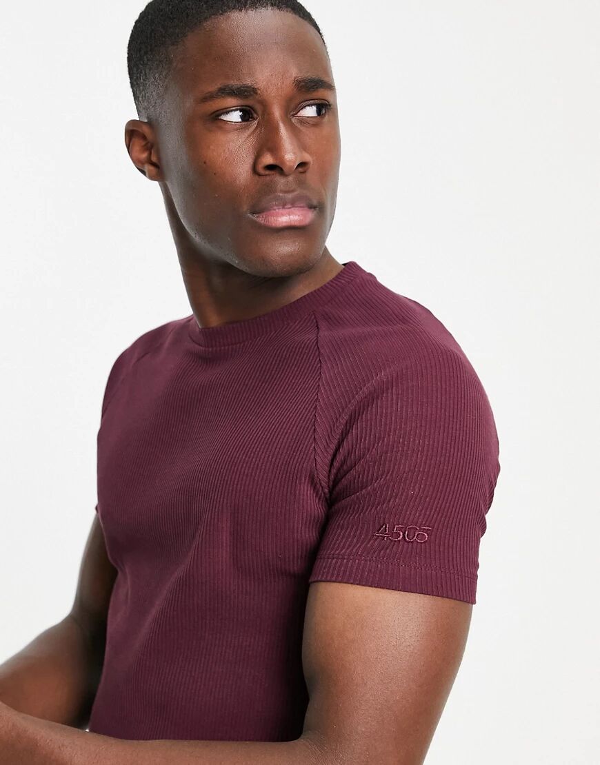 ASOS 4505 training t-shirt in ribbed jersey-Red  Red