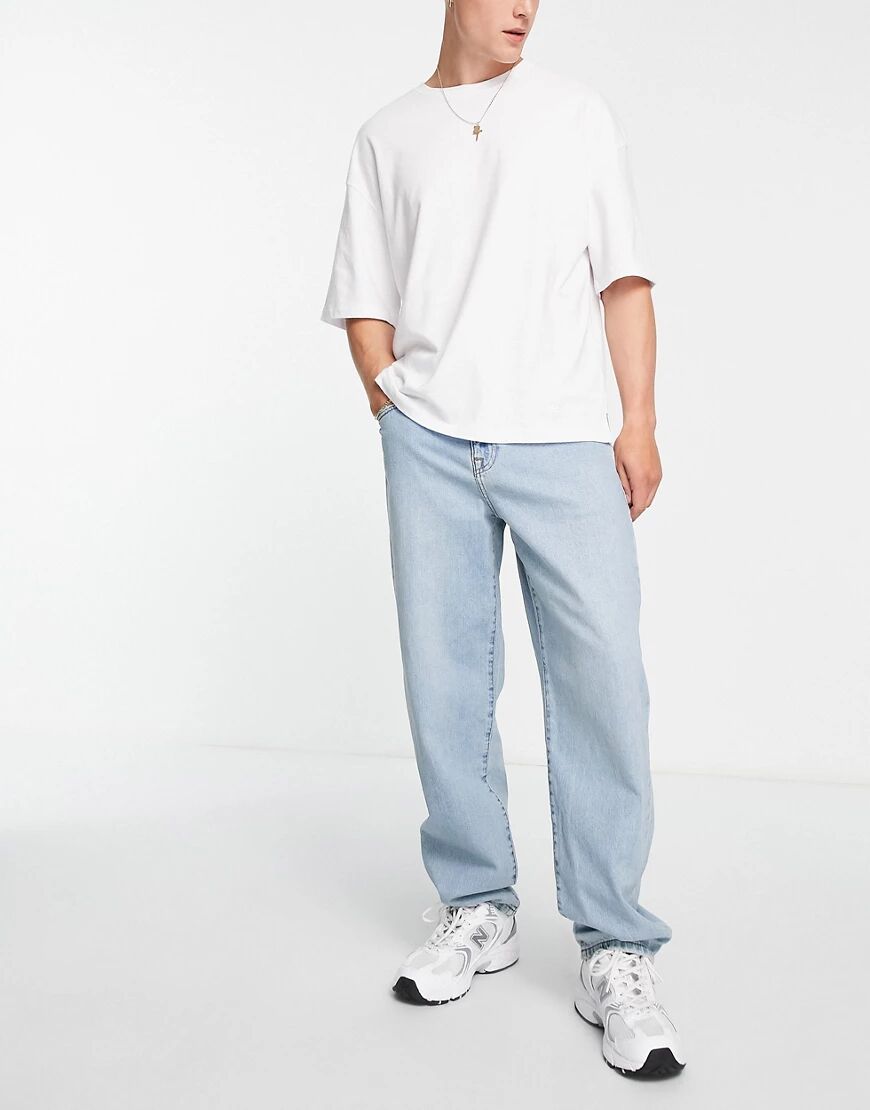 ASOS DESIGN baggy jeans in light wash blue  Blue