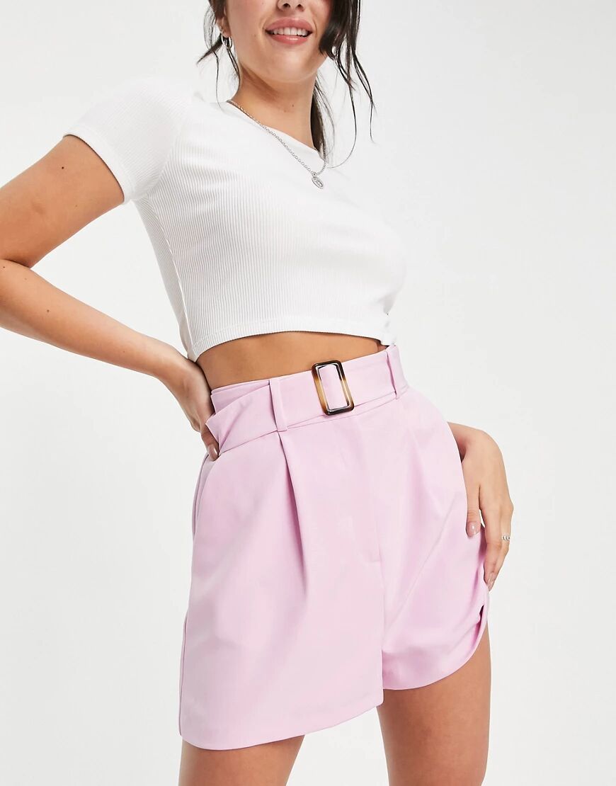 ASOS DESIGN belted mom short in pink  Pink