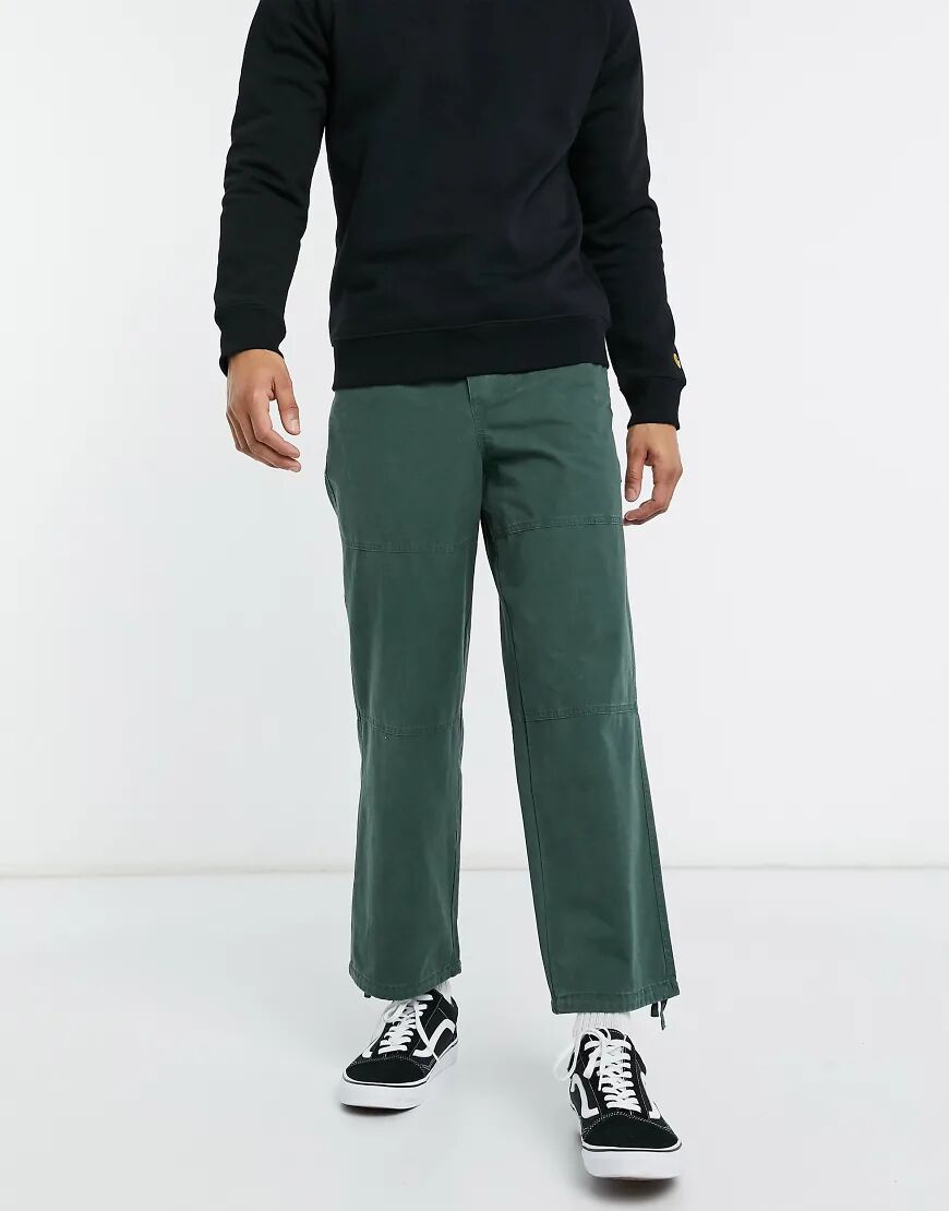 ASOS DESIGN carpenter trousers in green acid wash  Green