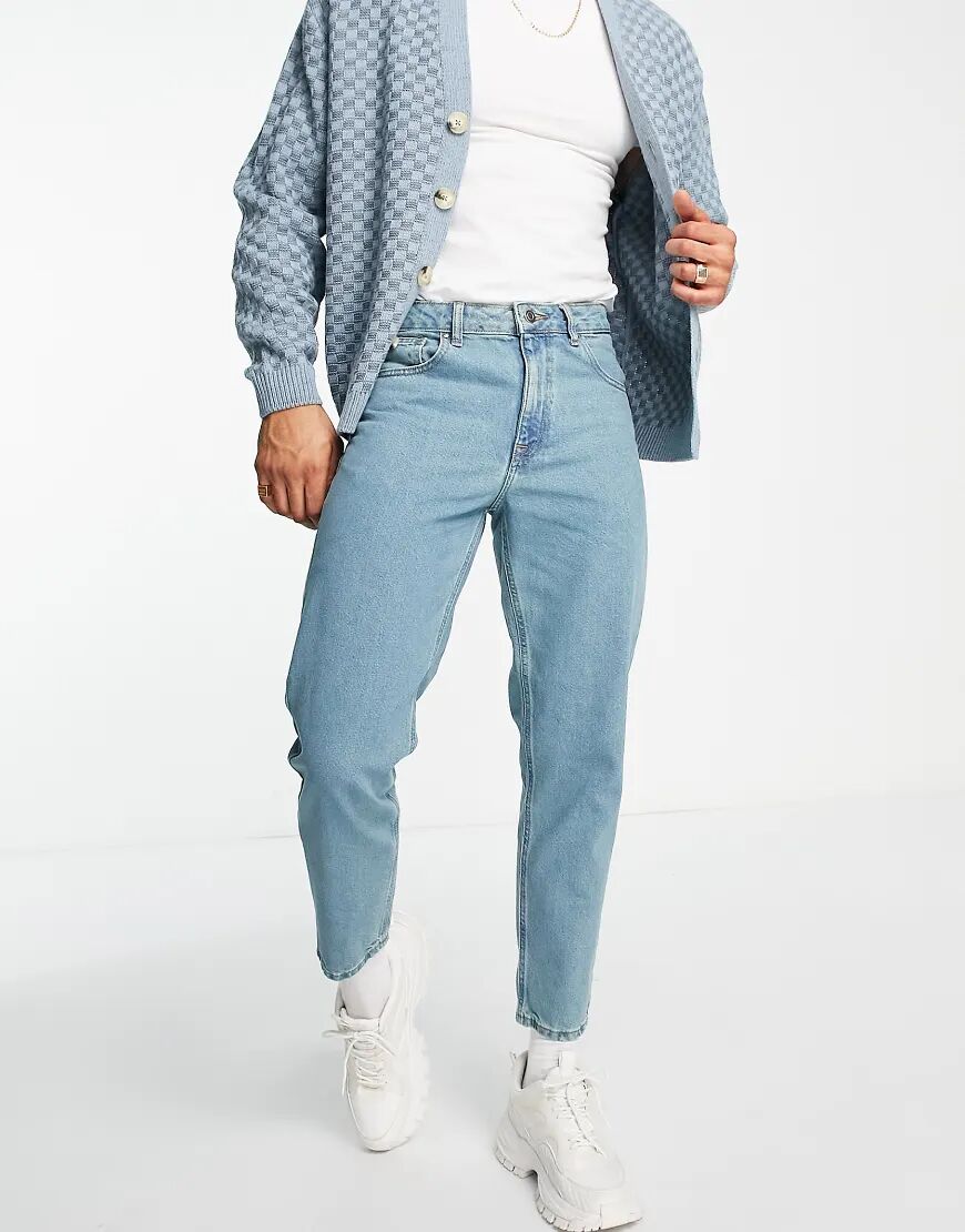 ASOS DESIGN classic rigid jeans in tinted light wash blue  Blue