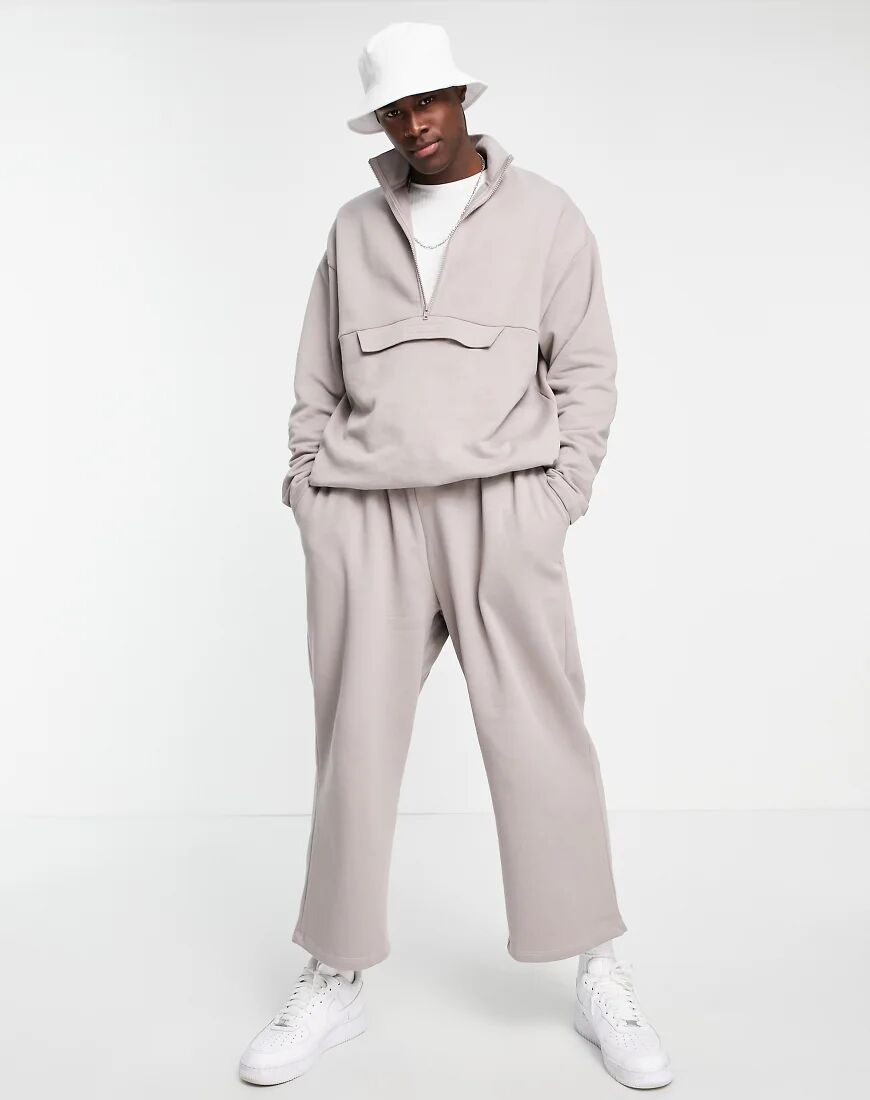 ASOS DESIGN co-ord oversized half zip sweatshirt in grey  Grey