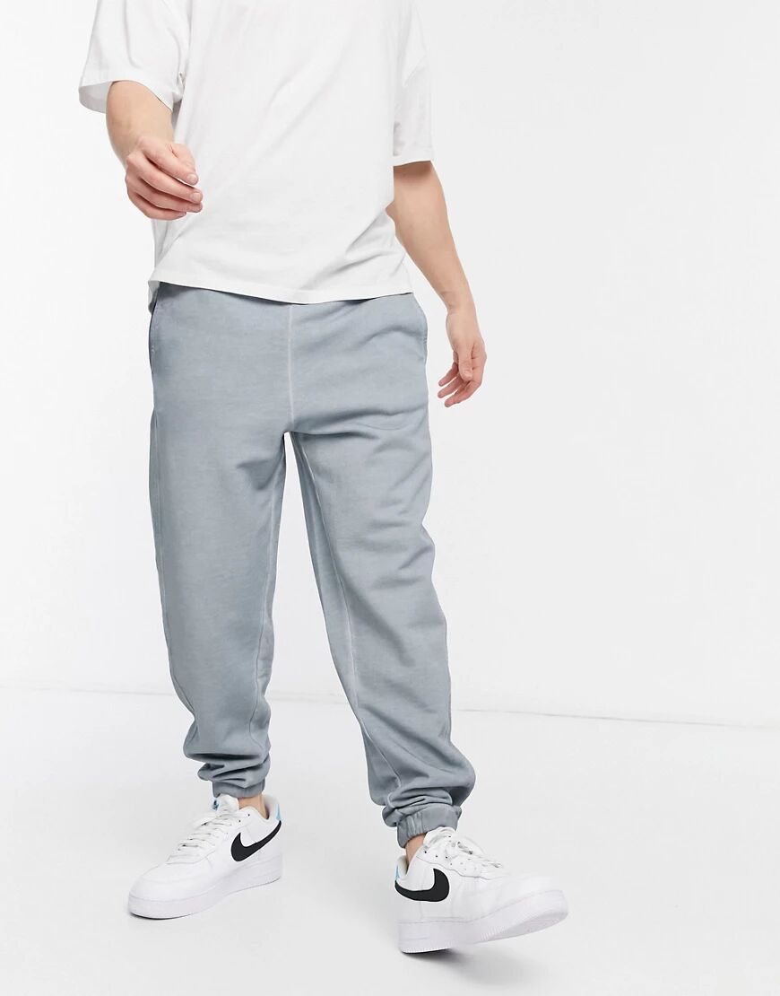 ASOS DESIGN co-ord oversized joggers in dark grey oil wash  Grey