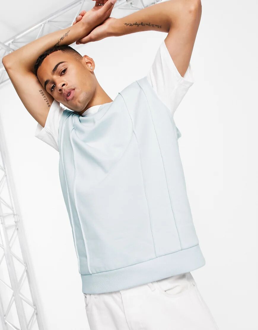 ASOS DESIGN co-ord sleeveless sweatshirt vest in pastel blue  Blue