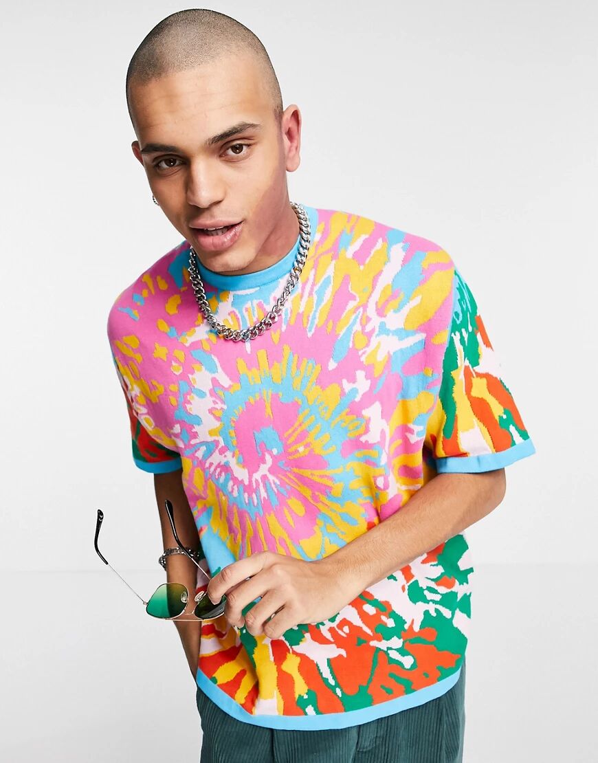 ASOS DESIGN co-ord t-shirt in knitted tie dye effect in multicolour  Multi