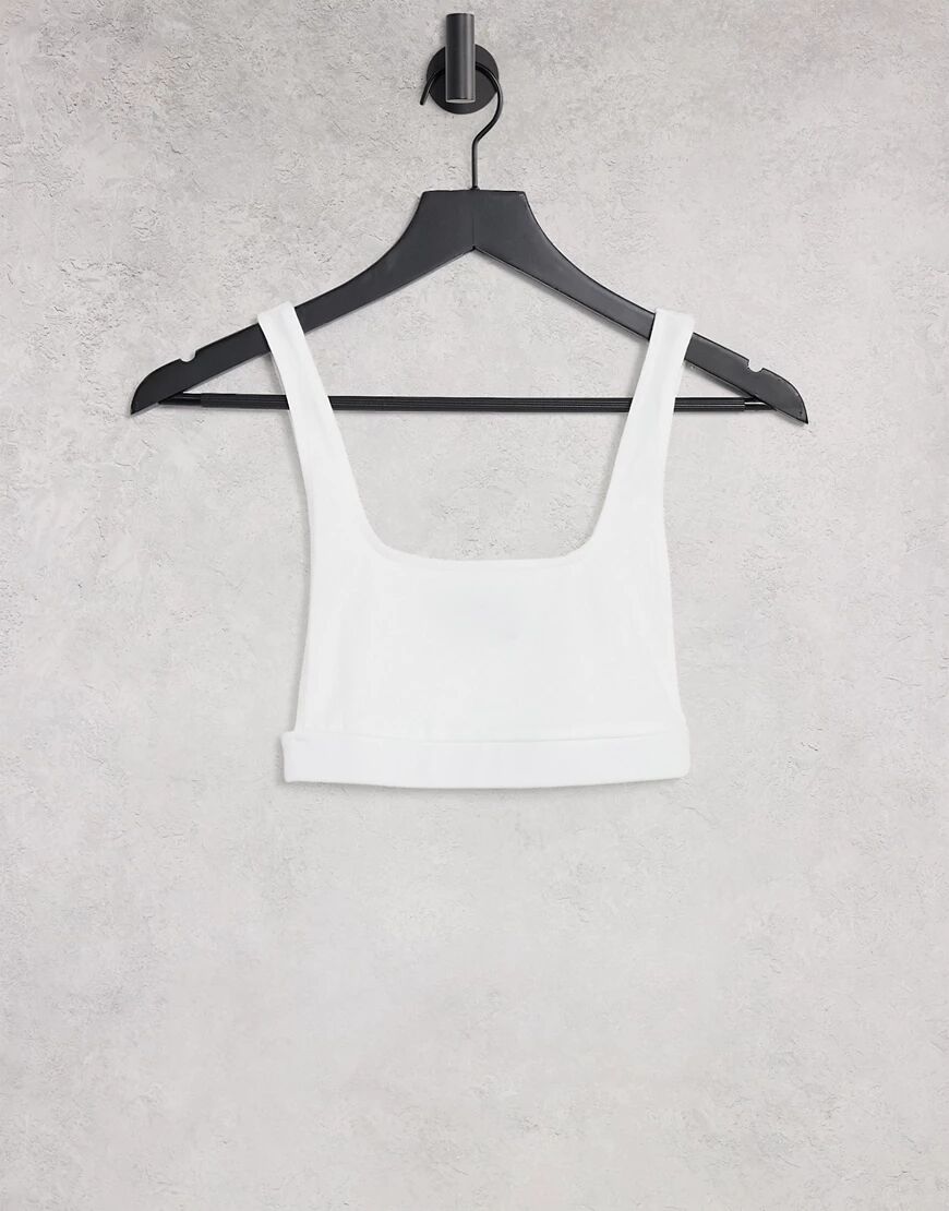 ASOS DESIGN crop top with open side in white  White