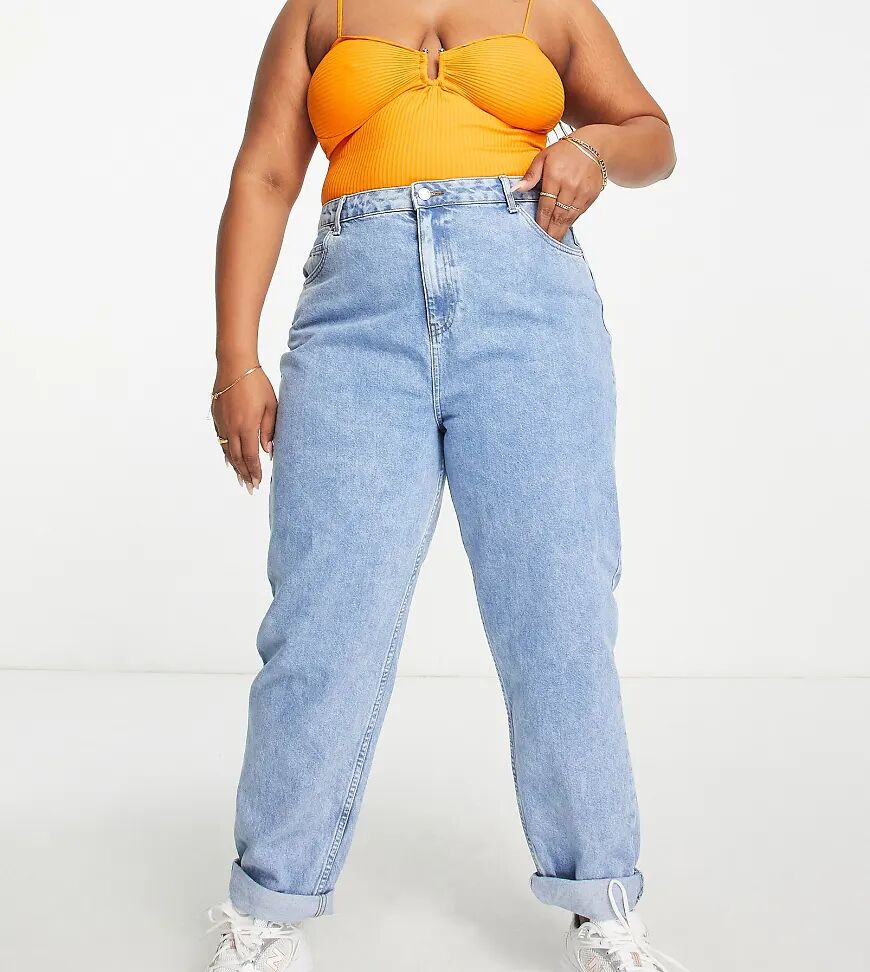 ASOS Curve ASOS DESIGN Curve high rise 'original' mom jeans in lightwash-Blue  Blue