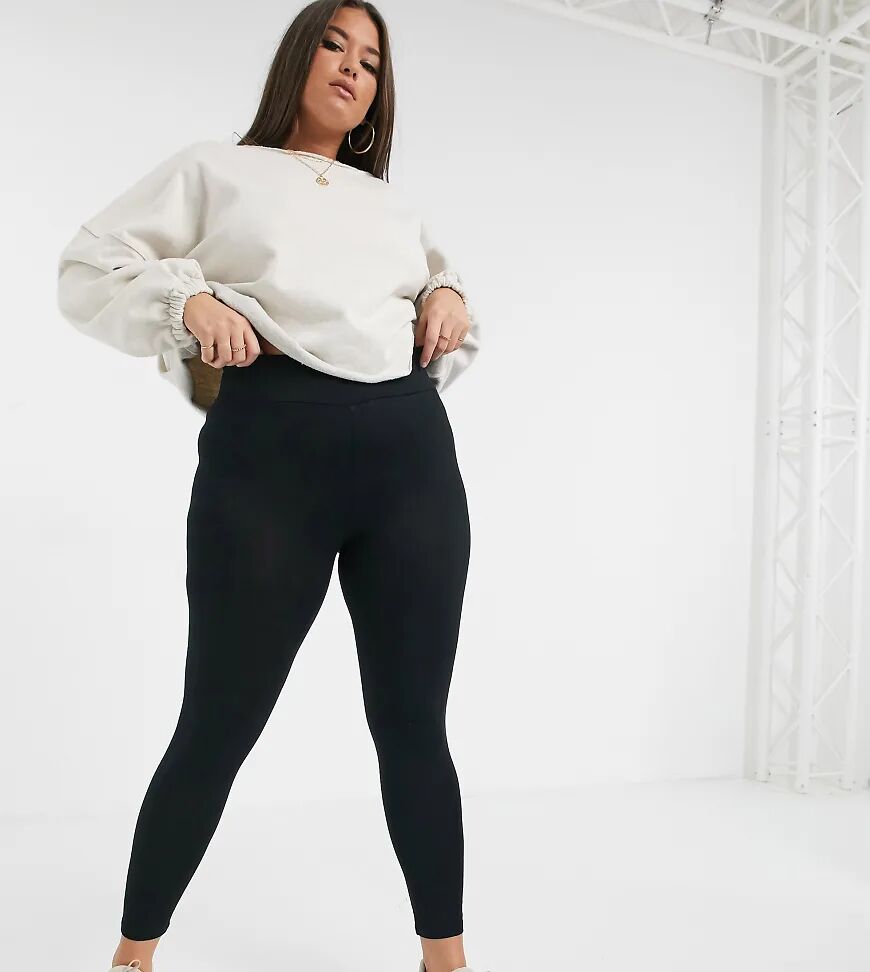 ASOS Curve ASOS DESIGN Curve legging with high waist in black  Black