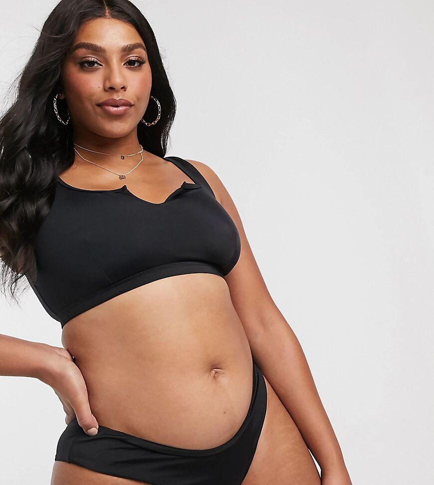 ASOS Curve ASOS DESIGN Curve recycled mix and match hipster bikini bottom in black  Black