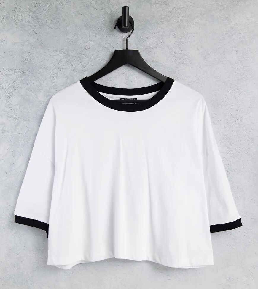 ASOS Curve ASOS DESIGN Curve t-shirt with contrast tipped edge in white  White