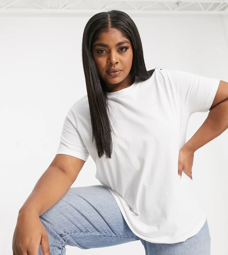 ASOS Curve ASOS DESIGN Curve ultimate organic cotton t-shirt with crew neck in white  White