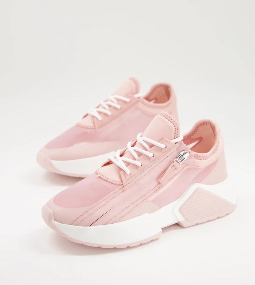 ASOS DESIGN Darkness zip trainers in pink  Pink