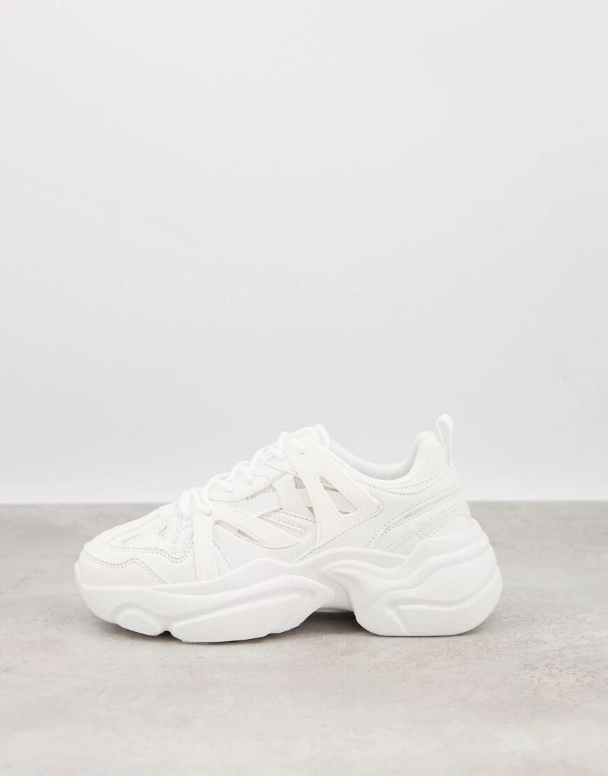 ASOS DESIGN Deejay chunky sole trainers in white  White